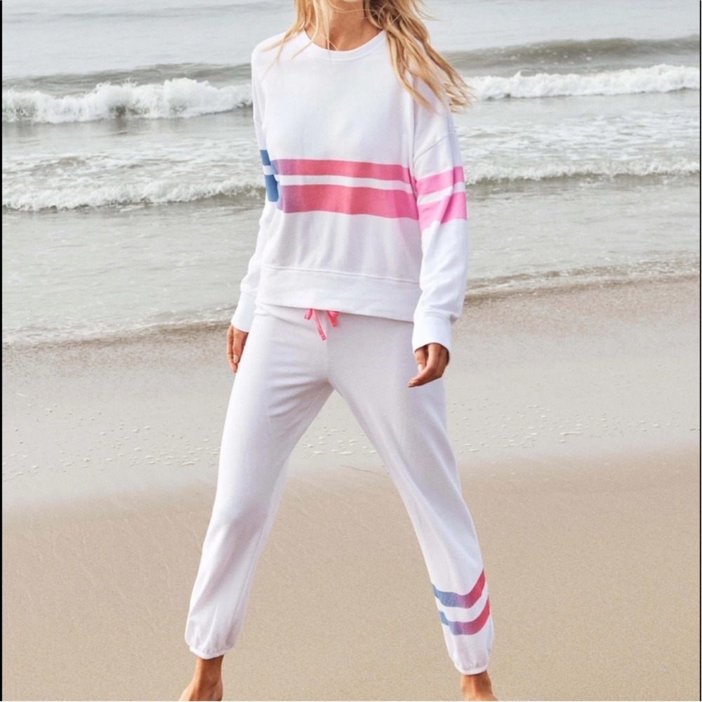 Sundry Ombre Stripe‎ Sweatpants Jogger White Pink size 1/small NWT